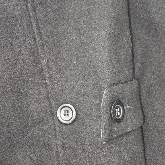 Classic Black Wool Blend Overcoat Aberdeen Collection XL Men's Insulated Casual - Picture 8 of 11